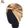 Gorro turbante de satén elástico de doble capa de seda artificial para quimioterapia gorro de noche comercio electrónico transfronterizo suministro de alta calidad