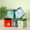 Mini Caja de Lata Latas de Té Cuadradas Pequeñas Portátil Sellada Estilo Europeo Campestre Caja de Empaque de Té Lata de Hojalata