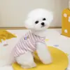 Chaleco Delgado para Perros Mascotas, Ropa Delgada para Gatos, Ropa de Primavera y Verano, Suministros para Mascotas, Chaleco de 25 Rayas con Oso Bordado