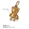 Colgante de Oso Nuevo Incrustado de Diamantes Europeos y Americanos de Acero de Titanio, Colección de Accesorios Creativos para Collar de Perlas y Pulseras DIY, Hecho a Mano