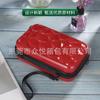 Bolsa de cosméticos simples de cor sólida para atacado, bolsa de mão pequena e fresca, bolsa de armazenamento com aba de PVC, bolsa de lichia