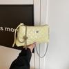 Bolso Cuadrado Pequeño Bordado Acolchado Estilo Tweed para Mujer 2025 Moda Primavera Elegante Casual Simple Cadena Hombro Cruzado