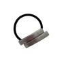 Anillo de metal minimalista de estilo frío con forma de aro semicircular para el cabello, lazo de cola de caballo baja, cuerda para el cabello, tendón de goma elástico y duradero para mujeres