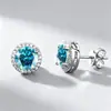 Pendientes de Cielo Estrellado de Moissanita, Redondos, Completamente Incrustados, Un Quilate, Plata de Ley S925, Pendientes Hip-Hop de Lujo Ligero para Hombres, Al por Mayor en Stock