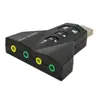 Venta al por mayor de fábrica tarjeta de sonido USB nave espacial avión mini tarjeta de sonido 3D 7.1 chip independiente doble auricular mezcla en stock