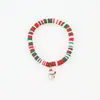Joyería Transfronteriza Europea y Americana Navidad Pulsera de Cuentas de Arcilla Polimérica Suave Regalo Pulsera de Papá Noel Pulsera de Contraste de Color Festivo