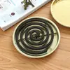 Plato Serrado Grande de Acero Inoxidable para Incienso de Mosquitos Soporte para Incienso de Mosquitos Bandeja a Prueba de Fuego para Incienso de Mosquitos Estante para Incienso de Mosquitos Caja para Incienso de Mosquitos con Base de Plato Gris