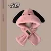 Lindo Sombrero de Oso de Peluche Bufanda para Estudiante Todo en Uno para Mujer Invierno a Prueba de Viento Protección para las Orejas Cálido con Forro Polar Bufanda para el Cuello Gorro para Ciclismo