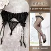 Meias Liga de Renda Preta e Uniforme Falso de Duas Peças Estilo JK Puro Desejo Conjunto de Lingerie Sexy
