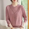 Top con tachuelas para mujer, estilo de moda para primavera y otoño, adecuado para madres, se puede usar como parte de un atuendo en capas o solo, perfecto como capa base o prenda exterior, suéter de punto de moda para primavera