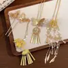 Pasador de Pelo Dorado Estilo Antiguo con Borla de Mariposa Nuevo Estilo Chino Pasador de Pasos Oscilantes Accesorios Estilo Nacional Hanfu Tocados para Fotos de Novia