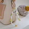 Encantador Colgante para Teléfono Estilo Panda con Elementos Chinos, Creativa Cadena de Cuentas de Bambú, Colgante Corto Antiperdida para Teléfono