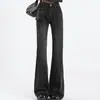 Jeans Negros Grises Sin Costuras para Mujer Moda Otoño e Invierno 2024 Nuevos Pantalones de Herradura Altos