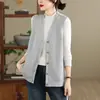 Chaleco con bolsillo con cremallera, otoño/invierno 2026, chaqueta sin mangas de corte holgado, prenda de abrigo para mujer