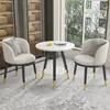 Conjunto de Mesa e Cadeiras de Lazer para Varanda da Moda, Mesa Redonda Simples de Camada Dupla para Recepção e Negociação, Uma Mesa e Duas Cadeiras, Conjunto de Três Peças para Receber Convidados