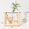 Marco de Madera Creativo Jarrón de Vidrio Hidropónico Estilo Ins Vintage Planta Rosa Verde Hidropónica Jarrón Pequeño Adornos de Escritorio