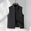 Chaleco de plumas para hombre, otoño/invierno, cuello alto, cierre de cremallera, 90% plumón de pato blanco, cálido, chaqueta sin mangas casual para hombres jóvenes y de mediana edad
