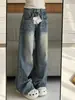 Jeans Flare de Perna Reta Design Retrô Americano para Mulheres, Primavera 2026 Cintura Alta Emagrecimento Solto de Perna Larga Calças