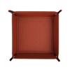 En stock multicolor liso cuero PU botón a presión plegable cuatro esquinas bandeja para dados anti-plegado esquina plegable escritorio color sólido almacenamiento