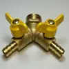 Válvula de Esfera para Gás Natural 1/2 Polegada Rosca Interna/Externa/Válvula de Gás de Duas Vias com Porta Dupla 1 Válvula de Esfera de Três Vias Conexão Direta de Gás Totalmente Cobre
