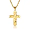 Fabricante de Origen de Joyería Comercio Electrónico Transfronterizo Suministro Estilo Europeo y Americano Collar Cruz Colgante de Cruz de Doble Capa para Hombre Venta al por Mayor