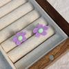 Aretes franceses delicados retro de cristal rosa con forma de flor para mujer aguja de plata s925 diseño de nicho aretes elegantes de alta gama