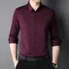 Otoño 2026 Nueva Camisa para Hombre Casual Sin Planchar Ligeramente Elástica Camisa de Manga Larga para Hombre Venta Directa de Fábrica Una Pieza Dropshipping T774