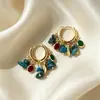 Aretes Serie Azul Medieval Occidental Aguja de Plata S925 Temperamento Moda Edad Aretes Aretes Femeninos Aretes