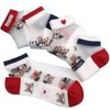 Calcetines de cristal de dibujos animados de gato para niños, calcetines finos de primavera y verano, fondo de algodón de seda, absorbentes del sudor, transpirables, calcetines de puestos al por mayor
