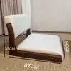 Banco de janela estilo tatami, cadeira de varanda, cadeira com encosto para tomar chá na cama, encosto de madeira maciça, estrutura de ferro, capacidade para três pessoas, design moderno e minimalista
