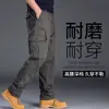 Pantalones Cargo de Bolsillos Múltiples para Hombre de Primavera y Otoño, Sueltos para Exteriores, Pierna Recta, Talla Grande, Casual Largos, Duraderos y Modernos