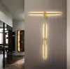 Luminária de Parede Longa Estilo Moderno Minimalista Nórdico Luxo Leve Parede de Fundo da Sala de Estar Quarto Principal Espelho Linear Frontal Luminária de Parede LED