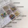 Nuevo Set de Decoración para Uñas con Perlas Parpadeantes y Pedrería Mixta de 12 Compartimentos Pedrería Irregular Estrellas Lentejuelas en Caja Pedrería para Uñas al por Mayor