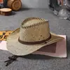 Sombrero de Paja para Hombre de Pesca y Ciclismo Vacaciones Verano Playa Ala Ancha Sombrero de Protección Solar para Mujer Sombrero Vaquero Protector Solar para Hombre