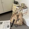 Bolsa de Lona Feminina Grande Capacidade 2025 Nova de Verão Versátil com Cordão Ombro Transversal Bolsa Tote para Estudante Universitário