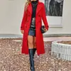 Outono e inverno de 2023 Nova roupa feminina europeia e americana Amazon Simples cor sólida lapela de botões manga longa casaco de lã
