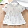 Camisas para Niñas 2026 Nuevo Verano Estilo Coreano Bordadas para Bebé Niña Tops de Manga Corta de Verano de Moda Camisas Blancas para Bebé