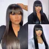 2025 Amazon Peluca Caliente Cabello Largo para Mujer Casco Completo Flequillo al Aire Cabello Largo Liso Fábrica en stock Una Pieza