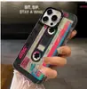 Funda de teléfono retro estilo cinta exclusiva transfronteriza para 16pro, adecuada para Apple 17pm, funda plateada colorida anticaiga con agujero grande