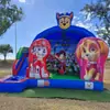 Castelo Inflável Grande para Exterior com Obstáculos de Conquista de Terra, Castelo de Carnaval de Conflito para Crianças, Escorregador, Escalada em Rocha para Exterior, Trampolim