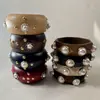 Pulsera de Madera Geométrica Multifacética Estilo Étnico Retro Transfronterizo Yongge Jewelry con Perlas de Imitación Incrustadas Diseñadas