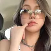 Gafas de sol sin montura Y2K para mujer, estilo de chica popular europea y americana, nuevas y elegantes gafas con forma cóncava 2026, gafas de sol de alta gama