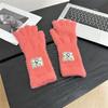 Guantes de felpa suaves y cerosos para mujer, de invierno, con diseño de pingüino, color liso, largos, cálidos, resistentes al frío, con salida para los dedos y pantallas táctiles, de punto.