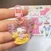 Llavero KT con diseño de mariposa rosa brillante, bonito colgante de dibujos animados para chica, accesorio para pareja y novia, regalo.