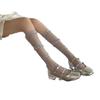 Nuevos Calcetines de Malla de Encaje para Niña Estilo Puro Deseo Japonés de Verano Calcetines Cubo Calcetines de Red de Tubo Corto de Seda Brillante con Puntos de Onda de Encaje
