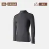 Camisetas térmicas cálidas de cachemira, seda y forro polar para hombre, con forro polar y engrosadas, camiseta de una sola pieza como capa base con cuello semi-alto, adecuada para otoño e invierno