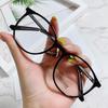 Nova armação de óculos TR90 anti-luz azul moda feminina tendência haste de óculos inserto óculos redondos lisos homens podem combinar óculos para miopia