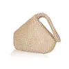 2026 Bolso de Mano Triangular Redondo Retro Totalmente Incrustado Bolso de Noche Mini Clutch de Alta Gama Forma de Lágrima Femenina