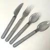 Set de cubiertos de plástico desechables, empaquetados individualmente, para uso comercial, apto para llevar y catering, incluye cucharas para pastel y postre reforzadas
