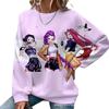 Grupo Cazador de Brujas K-Pop Patrón 3D Impresión Transfronterizo Nuevo Suéter Casual para Mujer Cuello Redondo Sudadera Venta Directa de Fábrica